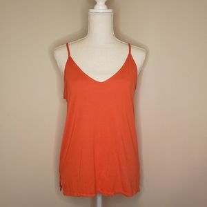 Orange Sleeveless Blouse